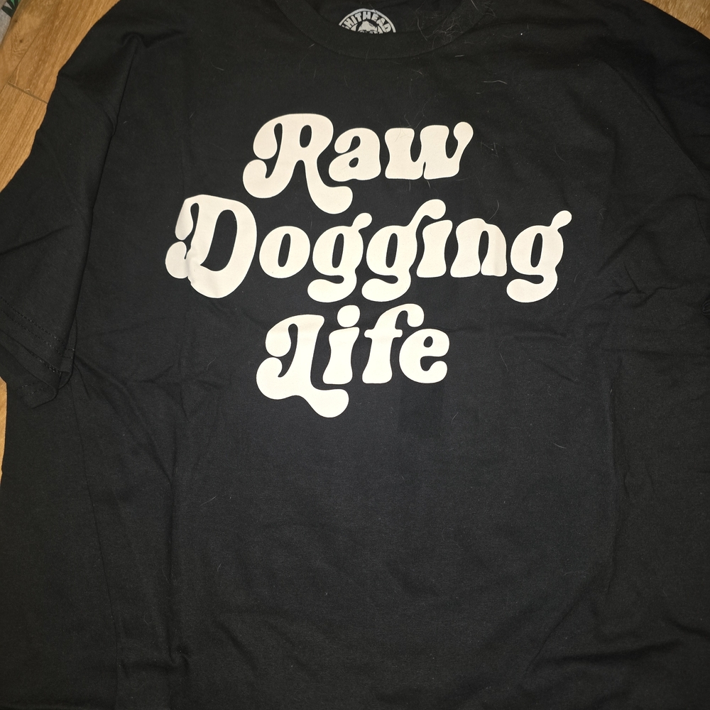 Spencer's Black 'Raw Dogging Life' Tee